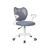 AVANTI TRENDSTORE Erchie - Sedia girevole e regolabile in altezza con bracciolo da scrivania o ufficio, nel colore grigio. LAP ca. 56x81-93x48 cm