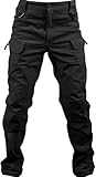 Stafeny Pantaloni Cargo da Uomo Militari da Combattimento da Lavoro Militari Tattici Casuali Pantaloni Multi Tasche, da Arrampicata Neri L