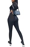 Loalirando Tutina Donna Aderente Tuta Intero Donna Sexy Tuta a Manica Lunga Elegante Sportiva (Nero, S)