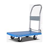 Carrello a Spinta Carrello a Piattaforma Carrello a Mano Spesso con Ruote girevoli a 360 Gradi e Maniglia Pieghevole Silenzioso per la Spesa Carrello a Piattaforma Mobile Lage TR, 72 * 46