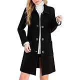 Generico Giacca Invernale Donna con Bottoni Elegante Moda Trench Donnas Maniche Lunghe in Pile Giubbotto Slim Fit Outdoor Casual Cappotto Invernale Lunga Parka Giacche Tinta Unita Oversize