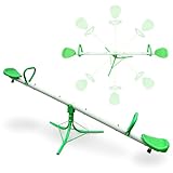 HyperMotion Dondolo da Giardino 2 in 1 con Giostra Rotante 360° - Altalena da Giardino per Bambini con Struttura in Acciaio - Scivolo per Bambini Esterno, Portata 200 kg