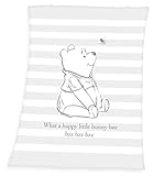Herding WINNIE THE POOH Coperta in Pile per Bambini, 75 x 100 cm, Microfibra, Grigio/Bianco