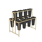 Stand Ampio Pianta Con 12 Fiori Di Secchio Di Plastica, Supporto Del Florist Trapezoidale - Stand Dell'impianto Di Ferro, Giardino Rimovibile Benna Del Fiore Stand Facile Da Installare ( Color : B )