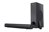 Creative Stage 2.1 Canale soundbar con subwoofer per TV, computer e schermi Ultrawide, Bluetooth/ingresso ottico/TV ARC/AUX, telecomando e kit di montaggio a parete