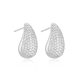 KBRPEY Orecchini Goccia Brillanti Pavé Zirconia Cubica Placcati Oro Eleganti Lobi Donna Matrimonio Cerimonia