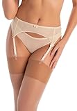 Teyli Eleonora - Reggicalze da Donna con Chiusura a Gancio Regolabile, Beige., S