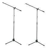 PROEL RSM180 - Coppia di aste microfoniche a giraffa, con base tripoide e con snodo in nylon (Reggimicrofoni non inclusi e d'acquistare a parte.), Nero Opaco