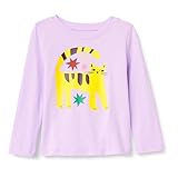 Amazon Essentials T-Shirt Maniche Lunghe Bambine e ragazze, Lilla Gatti, 2 anni