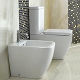 Yellowshop - Sanitari Bagno Terra Filo Muro Monoblocco Mod. Klass Vaso + Cassetta + Bidet E Coprivaso Soft Close
