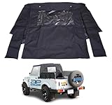 AEspares Compatibile con Suzuki Samurai Sj410 Sj413 Ricambio Bikini Soft Top Nero Lunotto Posteriore