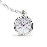 ECSiNG Orologio da Tasca Vintage al Quarzo Liscio Lucido Classico Con Numeri Romani Con Catena Sottile Per Uomo Donna - Anniversario San Valentino Argento