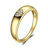 JewelryPalace Amore Taglio Cuore Bianco Zircone Cubico, Anello di Fidanzamento Fede Matrimonio Promesso, Argento 925/ Placcato Oro Giallo/Oro Rosa, Love Anello Gioielli Regalo di Compleanno, Pietra