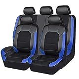 WatSKY 9Pcs Pelle Auto Set coprisedili, per Alfa Romeo Giulia Mito Stelvio Giulietta GT 4C 159 GTV Brera Traspirante Antiscivolo Impermeabile Confortevole 5-Posti Protezioni Interno Accessori