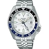 Seiko Orologio 5 Sports Automatico GMT Impermeabile 10 Bar Funzioni Opzione Carica Manuale, Data, Lancetta GMT Adatto per Immersioni Blue
