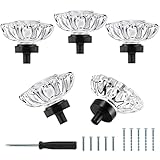 Masendelk 5 pomelli in vetro per armadietti, pomelli ovali per cassetti, in cristallo, vintage, per cassettiere e armadi moderni