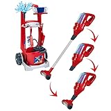 Theo Klein 6720 Carrello per le pulizie Vileda con aspirapolvere verticale, Include secchio, scopetta e paletta, 29 cm x 24 cm x 60 cm, Giocattolo per bambini dai 3 anni in su