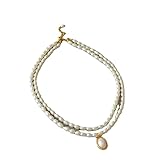 Jrysxc Collana di vere perle coltivate d'acqua dolce, collane di fili di vere perle autentiche di qualità, set regalo di gioielli per anniversari, matrimoni e compleanni.
