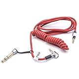 vhbw cavo audio AUX compatibile con Monster Beats by Dr. Dre Mixr, Pro, Solo, Studio cuffie - Con jack da 3,5 mm a 6,3 mm, 150 cm, rosso