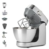Kenwood Prospero+ KHC29A.R0SI Robot da Cucina, 4,3 L Ciotola Acciaio Inossidabile, Incluso Set con 10 Accessori con Macinacarne, Frullatore, Spremiagrumi, Centrifuga, Inclusa Bilancia, 1000W, Argento