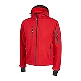 U-Power Metropolis, giacca in pile da uomo Soft Shell, abbigliamento invernale casual, con cappuccio, tessuto elasticizzato, impermeabile, giacca a vento, cappotto imbottito con zip intera (Red Magma_XL)