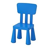 IKEA Sedia per bambini "MAMMUT", in plastica sicura, colore blu, 39 x 36 x 67 cm (larghezza x profondità x altezza)