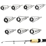 EULAPGOE 10 Pezzi Puntali Canna da Pesca Ricambio Leggeri Resistenti 釣り竿 Tip Top in Acciaio Inox e Ceramica per Riparazione Universale per Mare e Fiume
