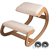 VEVOR Sedia ergonomica inginocchiata in Legno Naturale Laccato Variable Seduta ergonomica Bianco