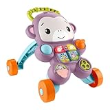 Fisher-Price - Scimmietta Viola Primi Passi, Set per Imparare a Camminare con Musica, luci e attività, 2 modalità di Gioco da seduti e in Piedi, Giocattolo per Bambini, 6+ Mesi, JGW90