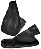 Aerzetix - C57866 - Cuffia soffietto per leva del cambio e freno a mano - compatibile con Opel Astra H dal 2004 al 2010 - colore: nero - in pelle sintetica