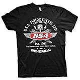 BSA Licenza Ufficiale Motor Cycles Sparks Uomo Maglietta (Nero), X-Large