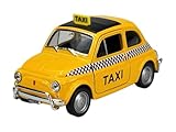 Welly Modello Auto Compatibile con Welly FIAT Nuova 500 Taxi 1957-1975 ca 1/34-1/39 Metal Model Auto Die Cast Nuovo in scatola 43606