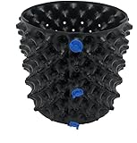 POSH Vaso traspirante con pareti profilate, favorisce una crescita sana delle radici, ideale per la casa e il giardino, colore: nero o bianco (nero, 12 l)