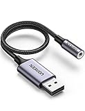 UGREEN Adattatore Audio USB a Jack 3,5 mm Scheda Sonoro Esterna Supporta 24bit 96KHz Adapter per Cuffie e Microfono Compatibile con PC Switch PS 4/5 Macbook Linux 25CM