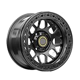 ATATKTHTys 2 cerchi in lega forgiati fuoristrada Beadlock concavi personalizzati da 17-26 pollici 5x130 5x150 6x139.7 25-50 mm compatibili con Jeep-Wrangler(Black,21 Inch)