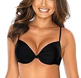 RELLECIGA Costume Donna Reggiseno Bikini Push-up Twist Front Top Nero L