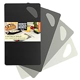 Moritz & Moritz - Set Taglieri Cucina - 4 Tagliere Flessibile da cucina - 25 x 14,5 cm - Superficie Antiscivolo per Un Taglio Sicuro - Tagliere da Cucina Plastica - Tagliere plastica flessibile