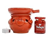 Scalda ‘Nduja Artigianale Calabrese in Terracotta - Maialino + Vasetto Nduja 90 gr + Candela - Fatto da artigiani calabresi 100% Idoneo per Alimenti - Delizie Vaticane di Tropea