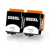 Skydo Cartuccia d'inchiostro 202XL 202 XL Multipack Compatibile con 202XL Sostituzione per Expression Premium XP-6000 XP-6005 XP-6100 XP-6105 XP-6001 XP6005 Stampante (2 Nero)