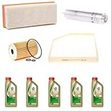 KIT TAGLIANDO COMPLETO FILTRI + OLIO CASTROL 5W30 COMPATIBILE CON AUDI A4 B8 2.0 TDI 105KW 143CV MOT CAGA