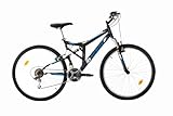 Multibrand Probike Extreme 26 pollici Mountain Bike Piena Sospensione 18 Marce, Bicicletta Uomo & Donna Bici Da 155-180cm (Nero)