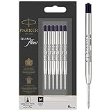 Parker ricariche per stylo bille | pointe moyenne | encre noire QuinkFlow | lotto di 6