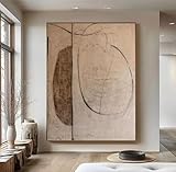 DHHXY Quadro Su Tela Dipinto su tela, grande dipinto astratto minimalista marrone su tela, decorazione da parete in gesso, tonalità terra, 30x42 cm, senza cornice