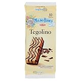 Mulino Bianco Tegolini con Crema al Cacao Magro, 10 Merendine, 350g