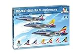 Italeri-1461 MB-339 60th Pan Anniversary, 60° Anniversario Frecce Tricolori, 3 Inclusi, Scala 1:72, Model Kit, Modello in Plastica da Montare, Modellismo, Colore Blu, IT1461