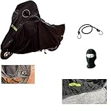 COMPATIBILE CON BMW R 1100 GS TELO COPRIMOTO ANTIGRANDINE IMPERMEABILE FELPATO NERO CON STRISCE FLUO FORO PER CATENA COVER 246X105X127CM