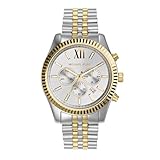 Michael Kors Cronografo Lexington cinturino in acciaio color argento e oro per uomo MK8344