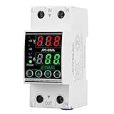 JOYELEC Protettore di sovratensione e sottotensione，Stabilizzatore di Tensione,Dispositivo AC230V protezione da sovratensione Relè di ripristino regolabile Voltmetro 63A Protezione sovracorrente