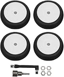 equlup Pneumatici Posteriori Anteriori Rc E Ruote, 4PCS con Cerchi di Ruote Esagonali da 17 Mm E Pneumatici in Gomma per 1/8 Rc off Road Racing Auto di Aggiornamento Parti (White)