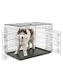 lionto Gabbia di Transporto Pieghevole per Cuccioli per Cani, (XXL) 106x71x77 cm Nero